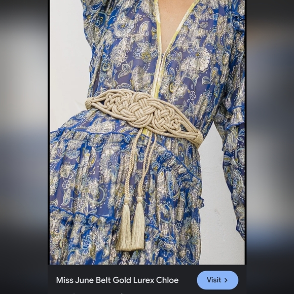 Miss june blue royal dress with gold metalic - Picture 12 of 12